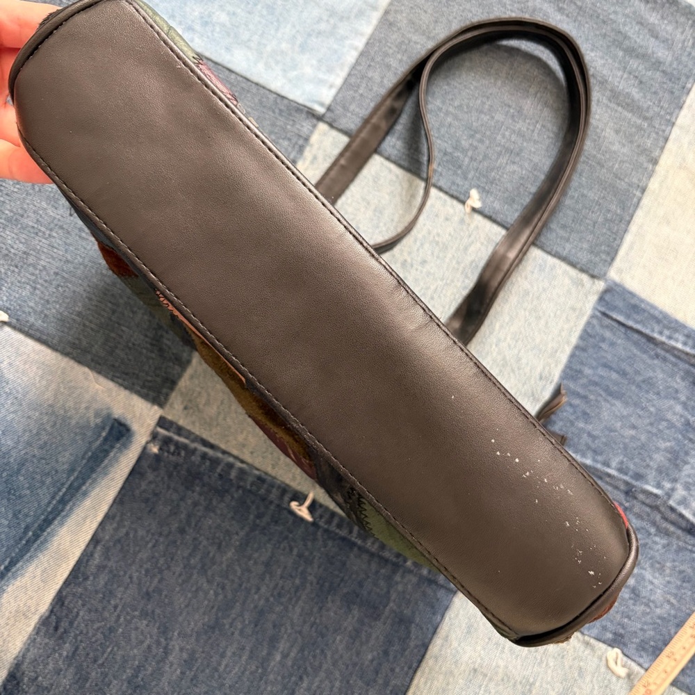 patchwork leather shoulder bag boho suede jewel t… - image 10